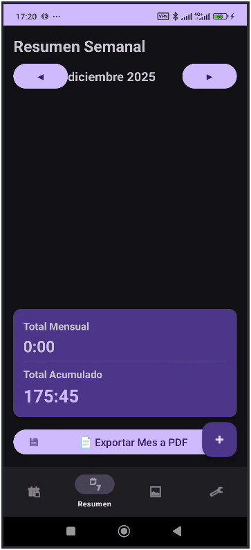 App Control Horas Domicilio en un móvil